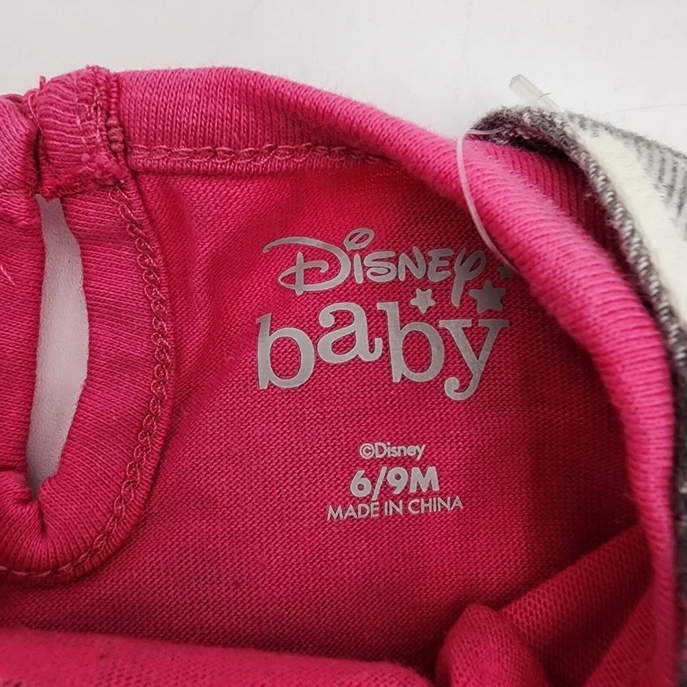 DISNEY MINNIE MOUSE 3-PIECE OVERALL‎ SKIRT SET WITH TIGHTS 6-9M. NEW PINK